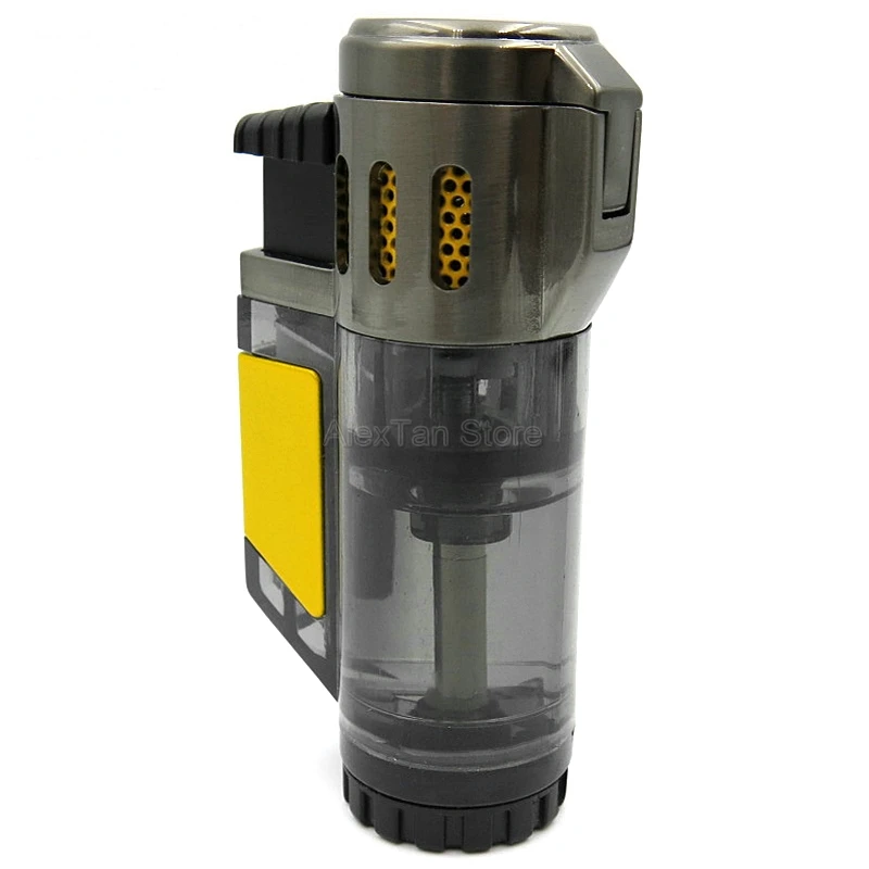 COHIBA элегантная прозрачная Зажигалка Winproof 3 Jet зажигалка факела сигарета регулируемые зажигалки для сигар