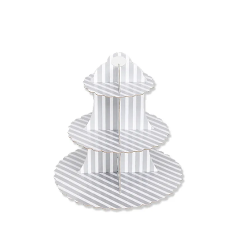 3-уровневая одноразовая круглая подставка для кексов десертов на день рождения