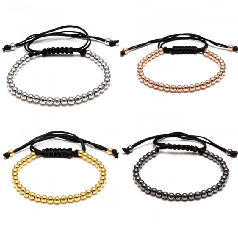 Браслеты из нержавеющей стали для мужчин и женщин ювелирные украшения бисера под