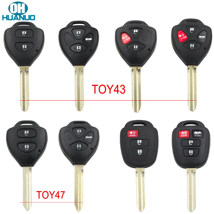 2/3/4 кнопочный ФОБ Оболочка Чехол TOY47 TOY43 необработанное лезвие для Toyota |