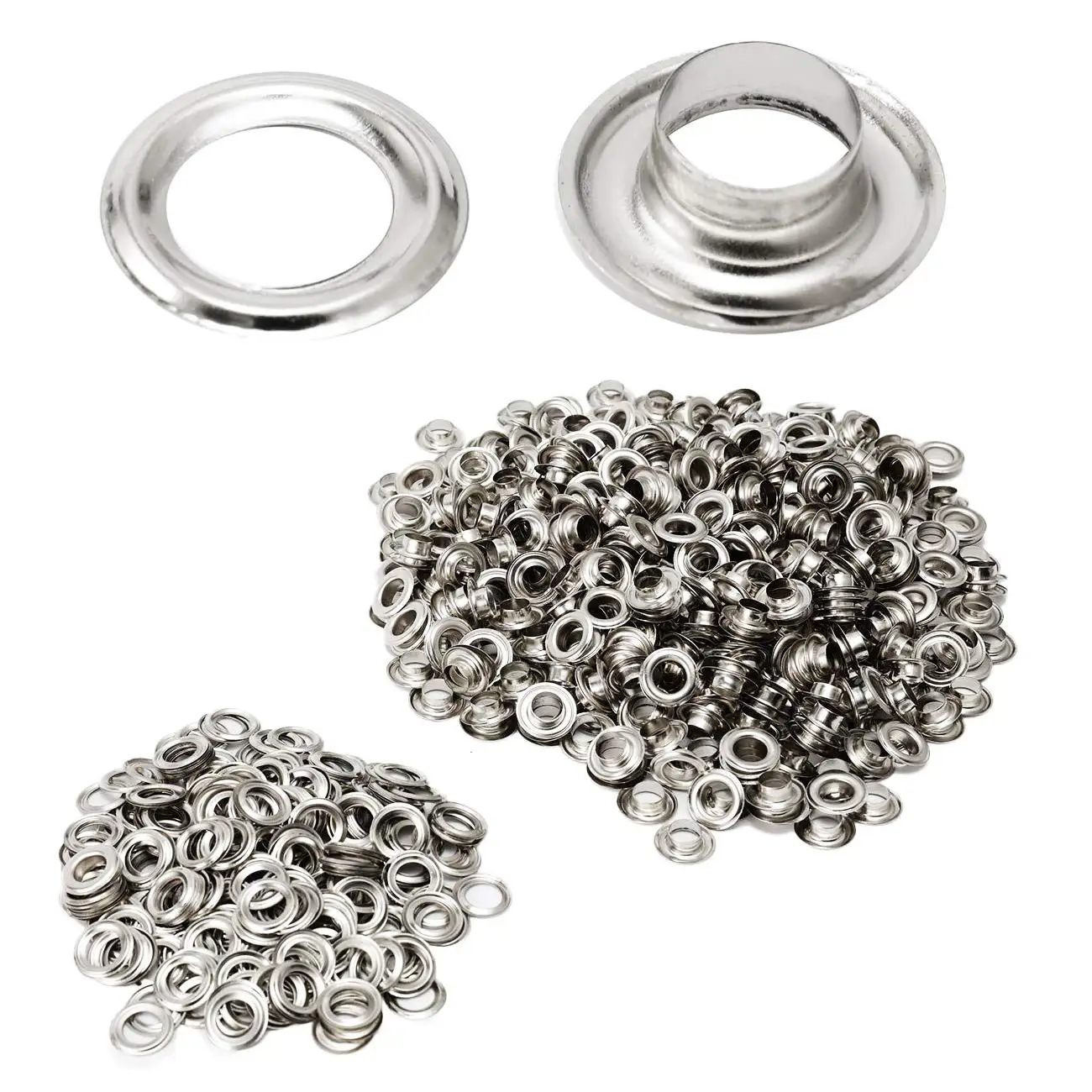 1000pcs Grommet Kit Metal Eyelets 3mm/4mm/5mm/8mm/10mm/12mm/14mm/17mm With Washer For Curtains Leather Canvas Belt Silver Gold