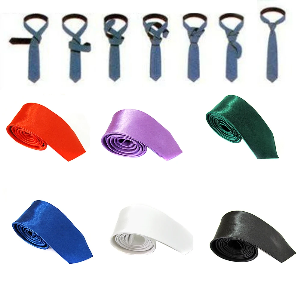 

Necktie Men Tie 5cm Width Fashion Soft Polyester Slim Simplicity Formal Solid Party Cravat Wedding Narrow Casual Wear