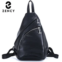 zency new fashion genuine leather dumpling womens backpack anti theft female 2021 pocket school bag girls luxury summer colors