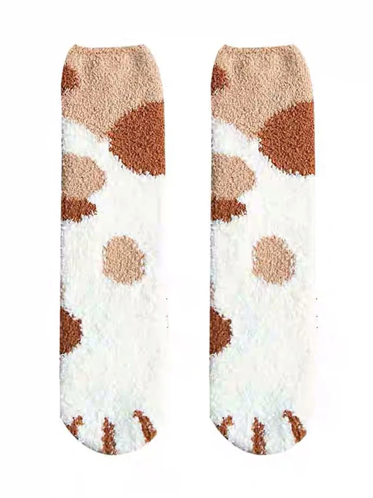 Осенне-зимние носки без пятки женские плюшевые коралловые бархатные толстые