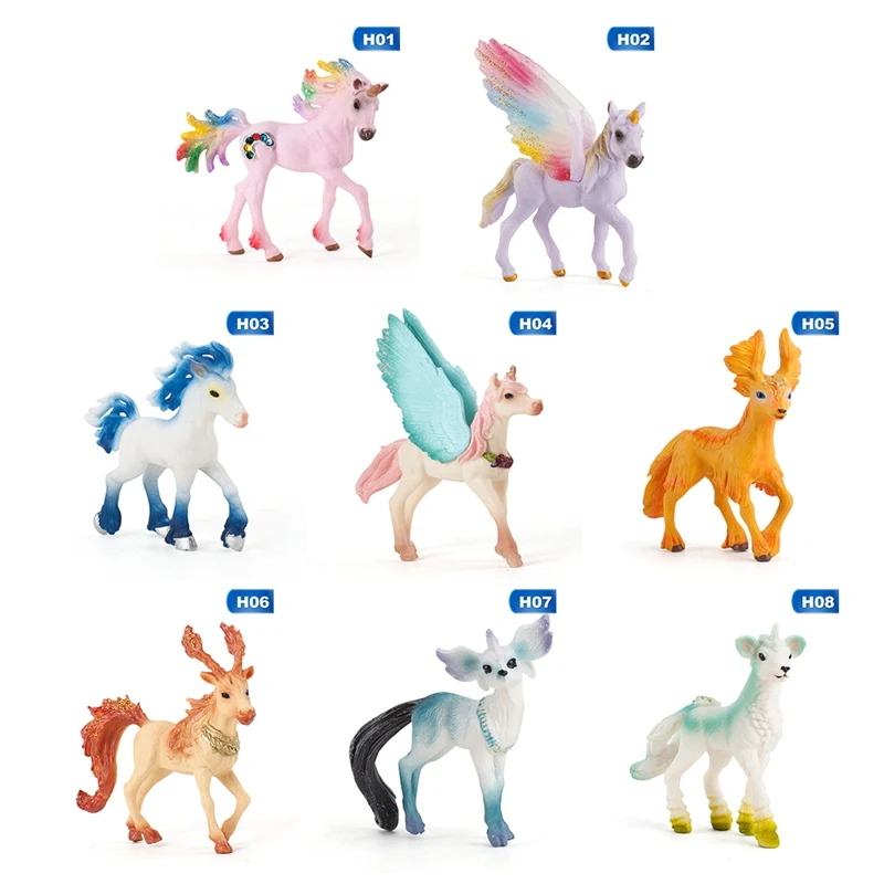 Кукла Пегас модель игрушки одноцветная единорога летающая фигурка лошади