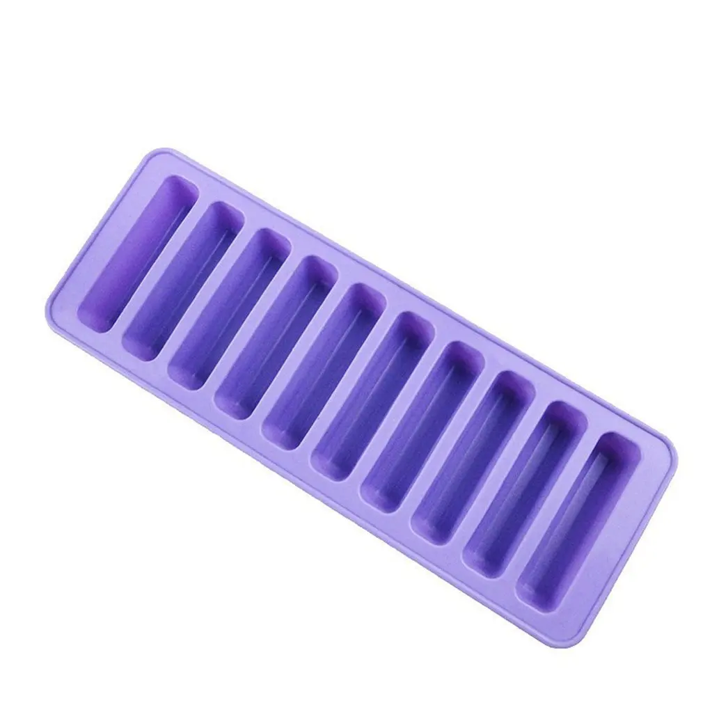 

Hot Newest 10 Grids Long Strip Shape Diy Baking Mould Silicone Chocolate Mold Tray For Homemade Cake Muffin Mold Ice Cube Tray