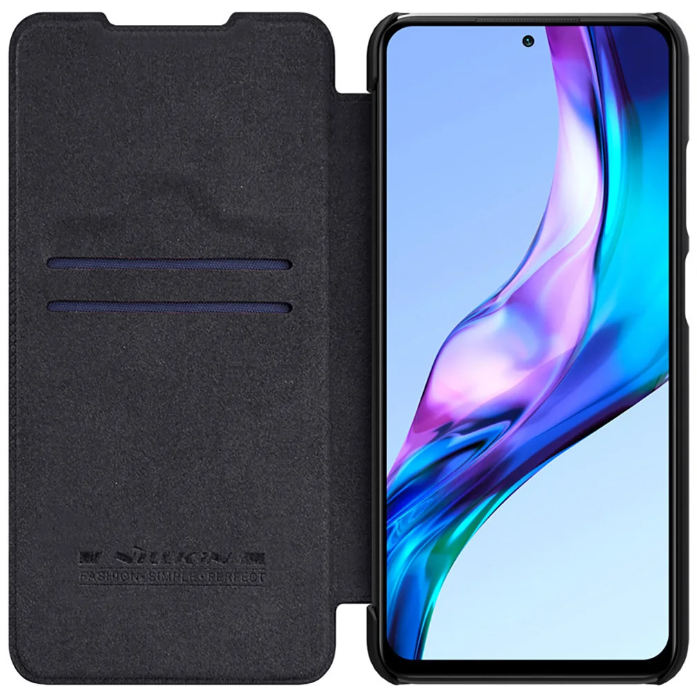 

Чехол Nillkin QIN для Xiaomi Redmi 10, откидной Чехол-бумажник, кожаный чехол для Xiaomi Redmi 10 Prime, чехол для телефона с отделением для карт