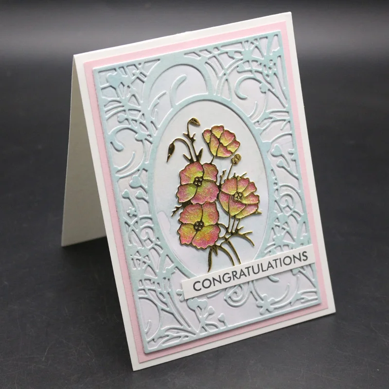 Маленький цветок прямоугольная рамка ручной работы металлические режущие