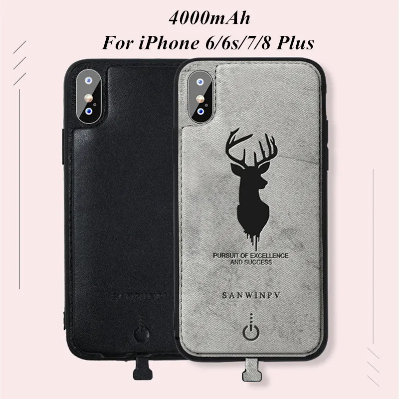 

Power Bank Battery Charger Cases For iPbone 6 7 8 Deer Graphic Battery Charging Power Case For iPhone 6/6s/7/8 Plus Battery Case