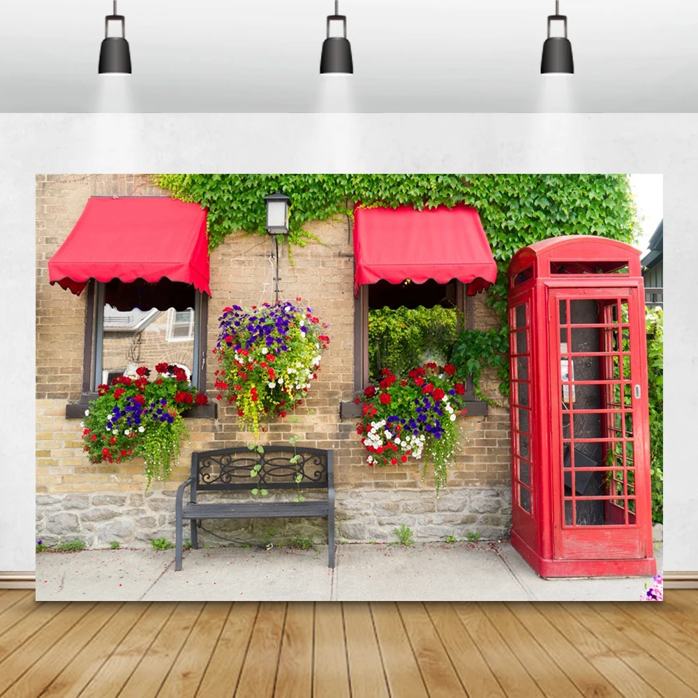 Laeacco сельская деревня старый дом крыльцо горшечные растения цветочный магазин