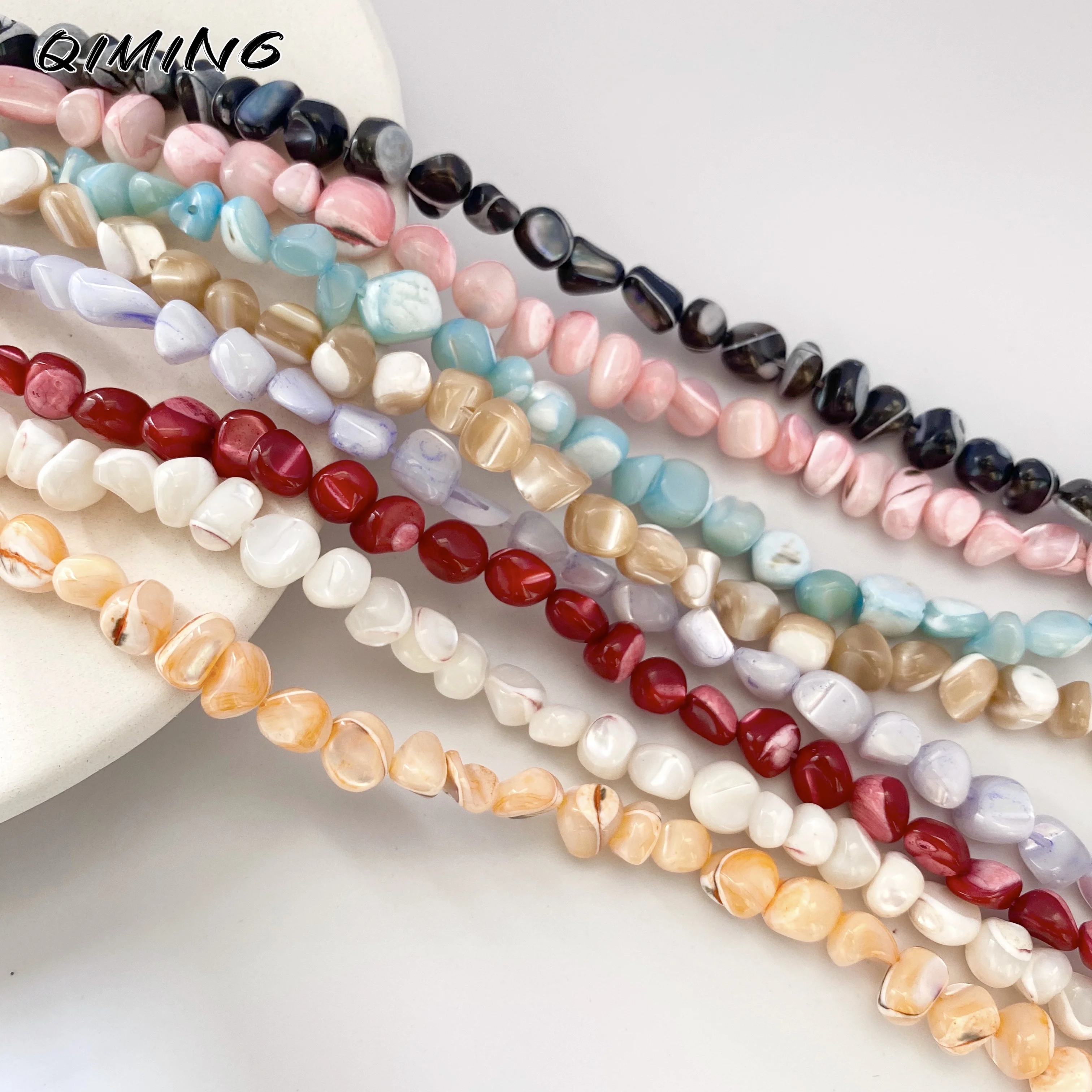 

New Arrival 5-8mm 38cm/strand Irregular Pearl Shell Beads Dyed Shell Beads Loose Pearl Beads Jewelry Making Bracelet Necklace