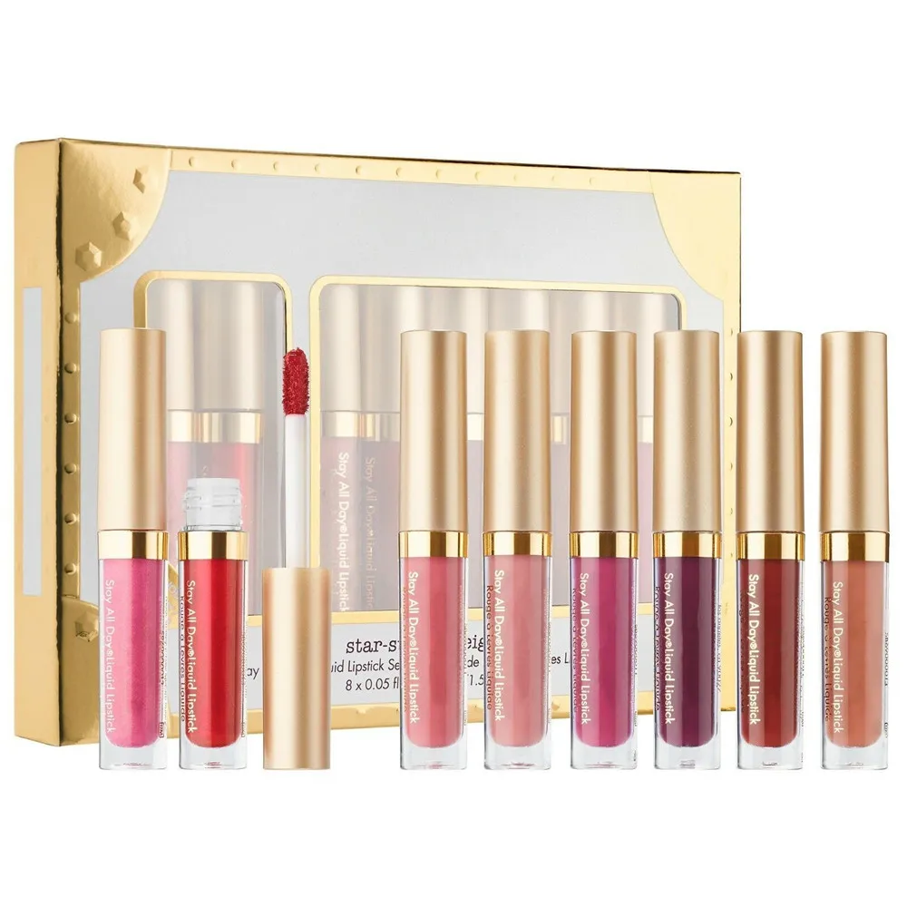 

Waterproof 8Pcs Liquid Lipstick Set Six Matte Shades & Two Shimmer Shades Lip Gloss Kit Long-lasting Creamy Lip Color Cosmetics