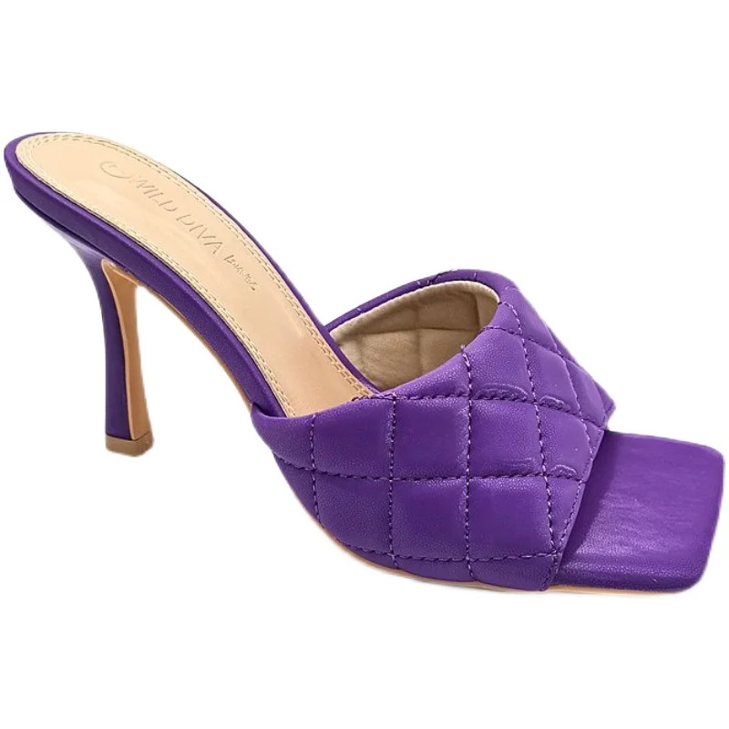 

Female Shoes Slippers Casual Women Heels Peep Toe Slides 2021 Luxury High Thin Fashion Rubber Rome Bonded Leather PU Super