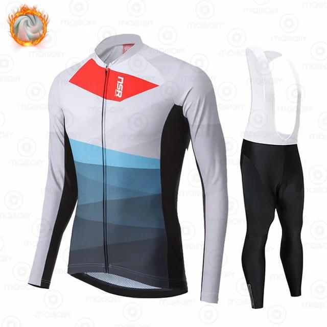 

2021 Мужская зимняя одежда NSR Теплая Флисовая веломайка Велоспорт горный велосипед одежда нагрудник термокомплект Ropa Ciclismo