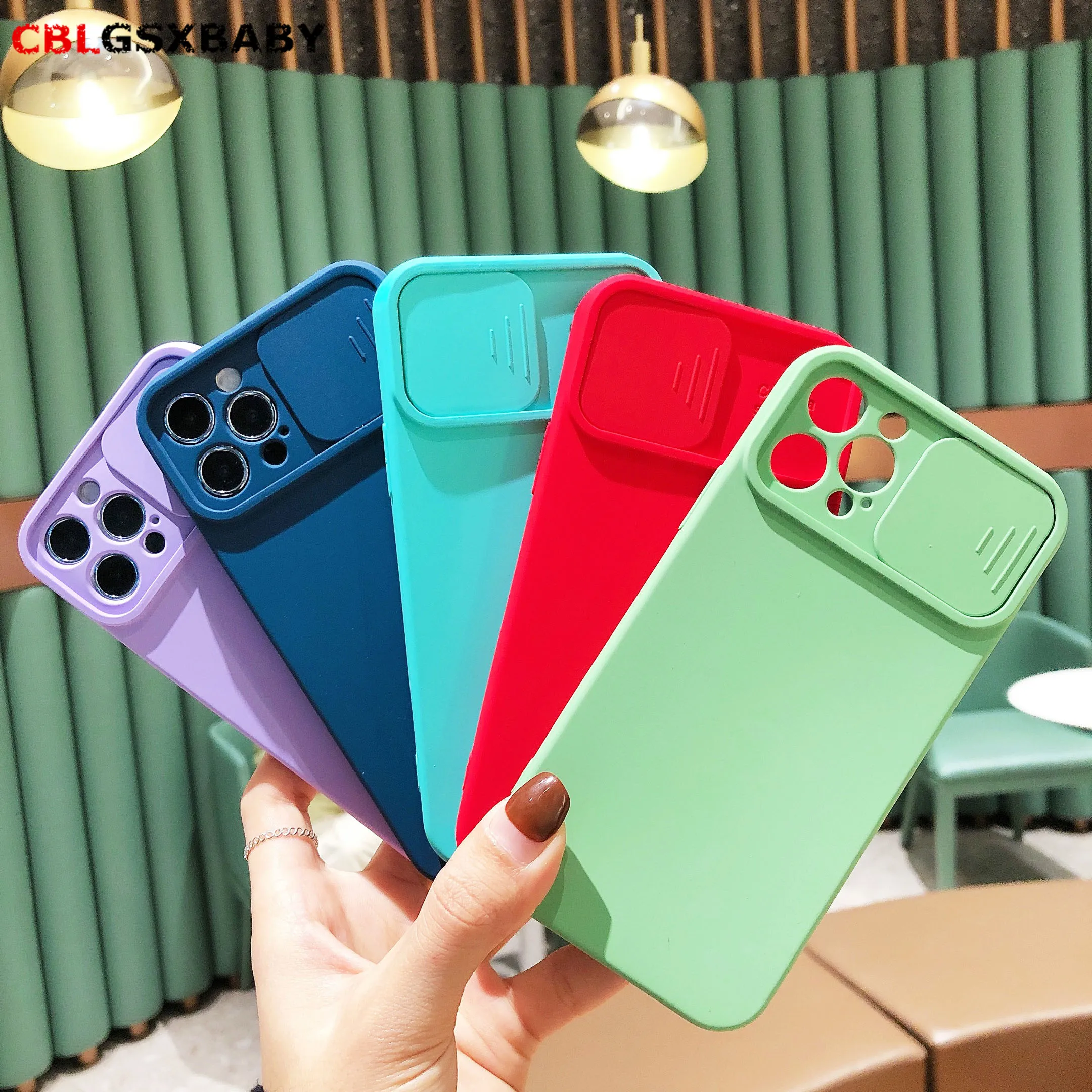 Жидкий сплошной цвет пуш ап оконный чехол для телефона iPhone 12Pro Max 11Pro MaxPC защита Xs 7 8