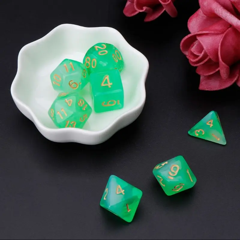 7 шт./компл. многогранные двусторонние игральные кости D4 D6 D8 D10 D12 D20 для настольных