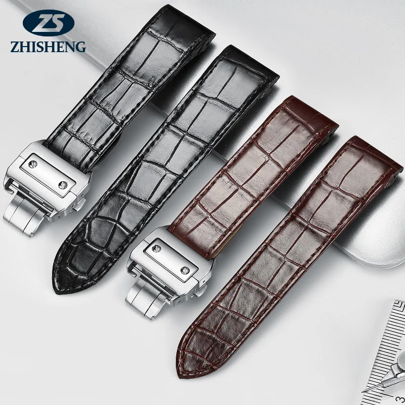 Роскошные мужские часы с ремешком из крокодиловой кожи 20 мм 23 черные модные
