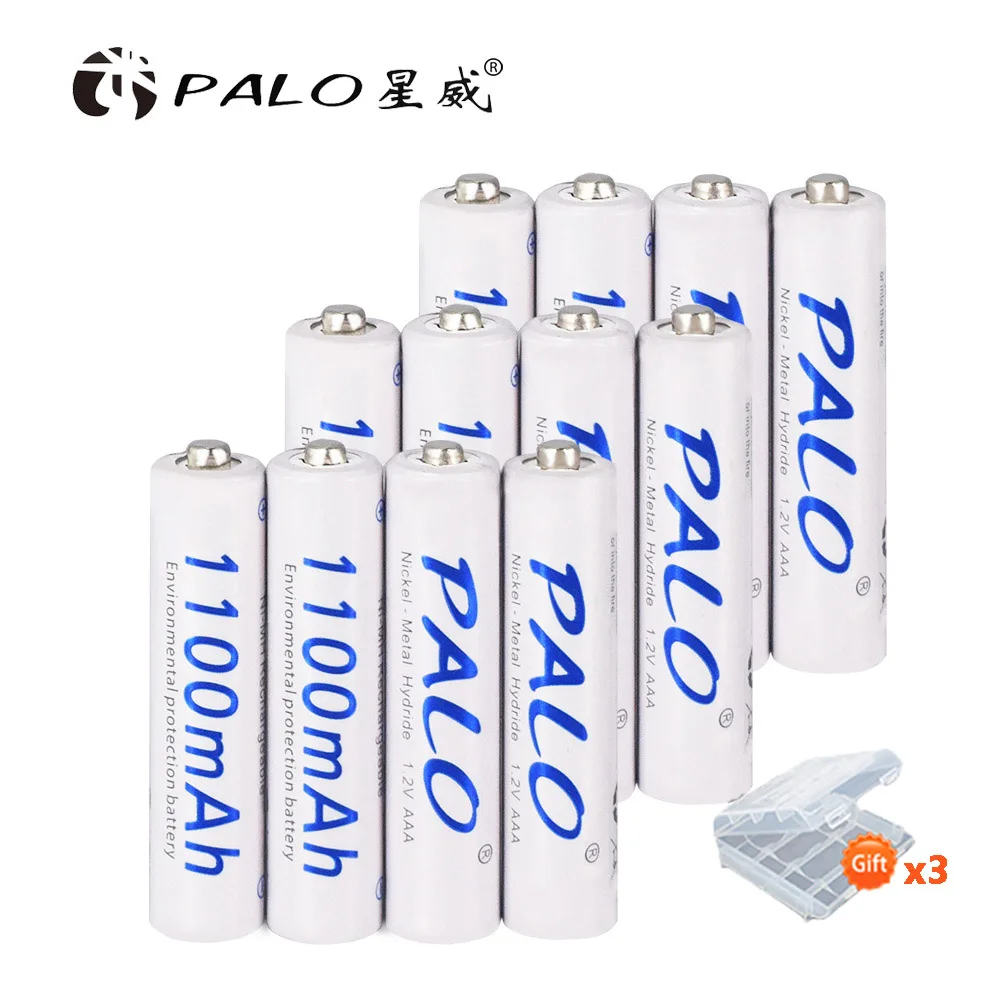 12pcs battery Palo Быстрая зарядка AA AAA C D зарядное устройство с ЖК-дисплеем USB быстрое зарядное устройство с 1,2 в Ni-MH AAA аккумуляторная батарея для игрушек mp4 - Цвет: 12pcs battery
