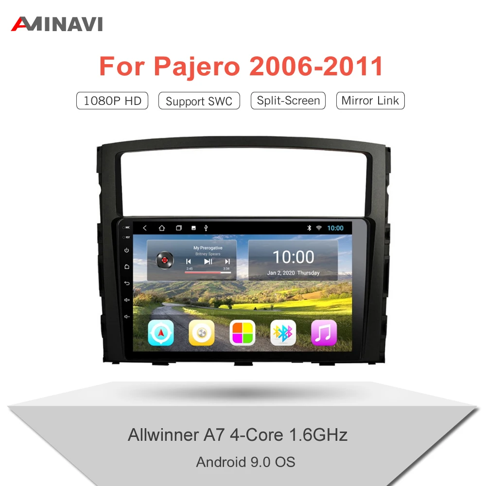 Автомагнитола для Mitsubishi Pajero 2006 2011 мультимедийный проигрыватель 2DIN стерео MP5 Bluetooth