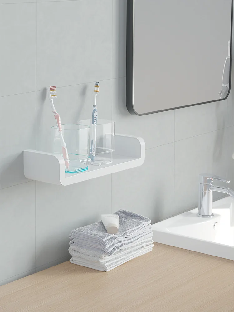 

3pcs Punch-free bathroom shelf bathroom wall rack bathroom waterproof shelf plastic storage finishing shelf for kitchen bateroom