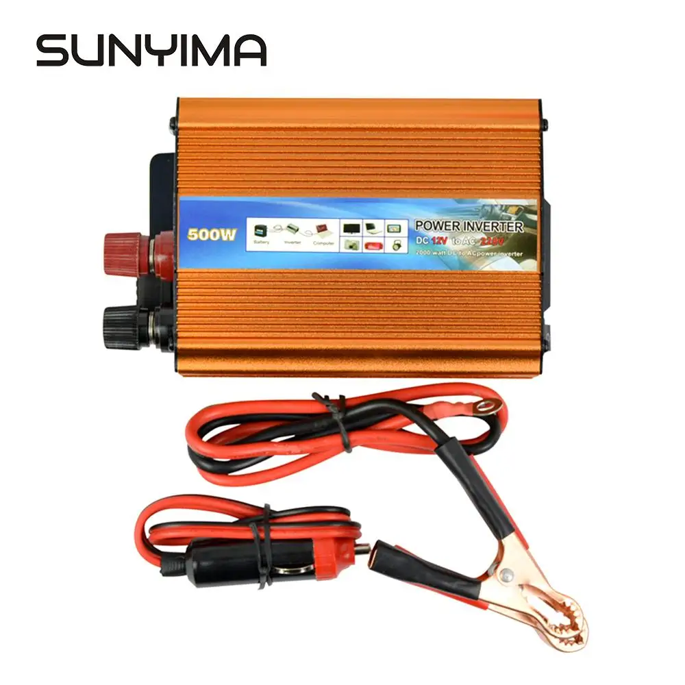SUNYIMA 500W Инвертор DC 12V к AC 220V модифицированный синусоидальный автомобильный