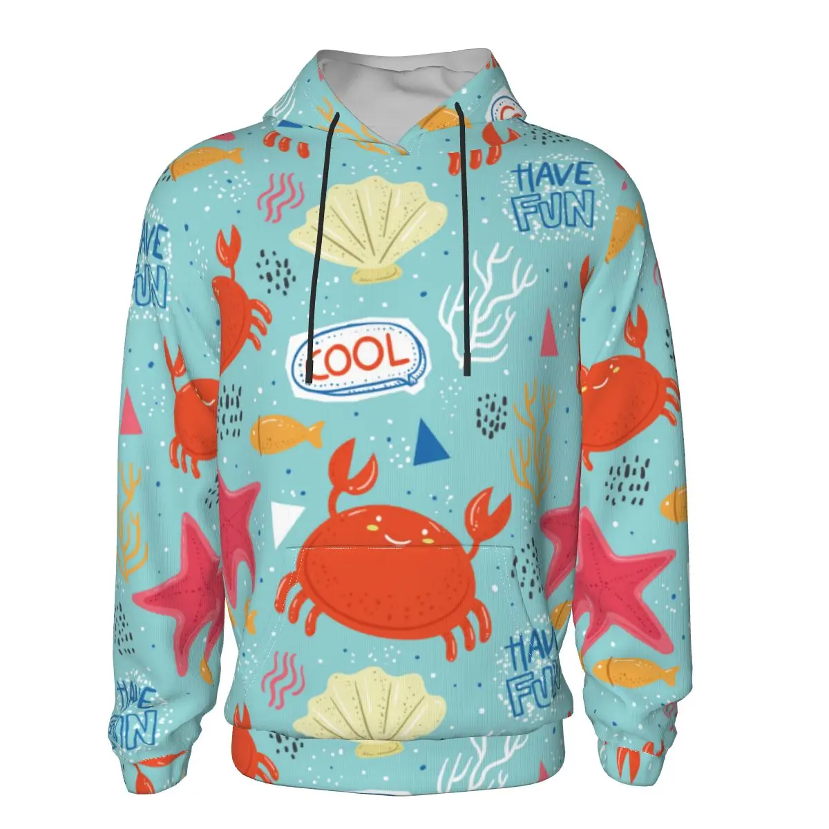 

Colorful Sea Animals Hoodies Sweatshirt Teenager Long Sleeve Autumn Winter Warm Pullovers Pockets Sweatshirt