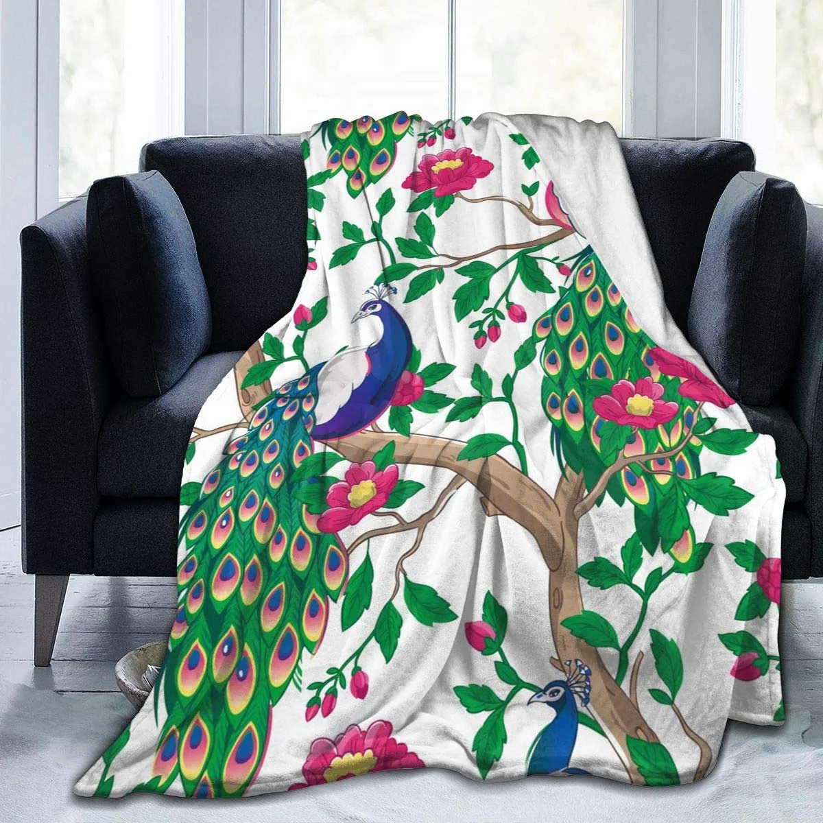

Cute Animal Peacock Plush Blanket Plush Blanket Winter Bedding Sofa And Plush House Warm Decoration Gifts