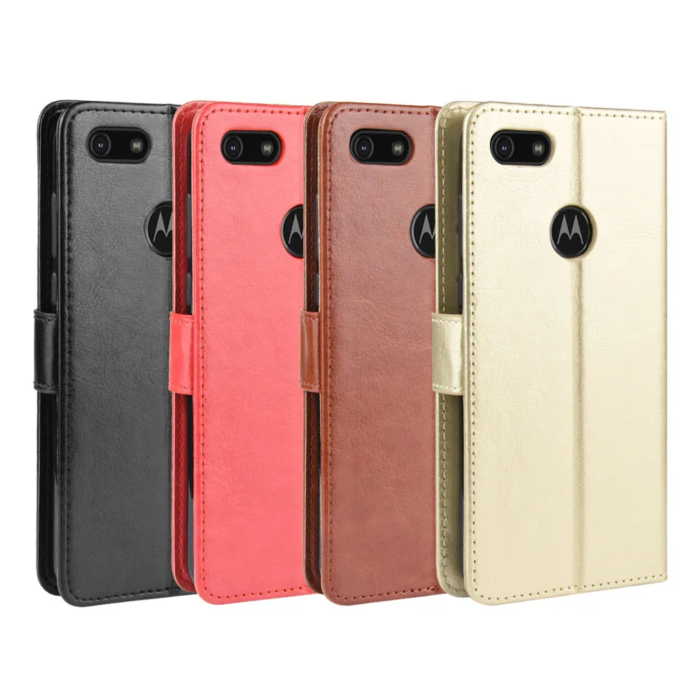 Для Motorola Moto E6 Play чехол Роскошный кожаный флип-кошелек для телефона E 6 с функцией