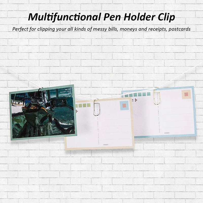 

27Pcs Pen Holder Clip Metal Pen Clip Paper Clip for Notebook Journals Travel Office Paper Clipboard School Stationery