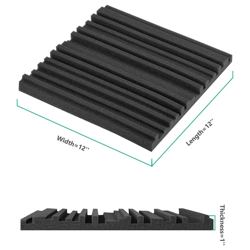 50 Pcs Acoustic Foam Board Studio Soundproof Wedges Fireproof Cushion Acoustically Treated 2.5X 30X 30cm | Обустройство дома