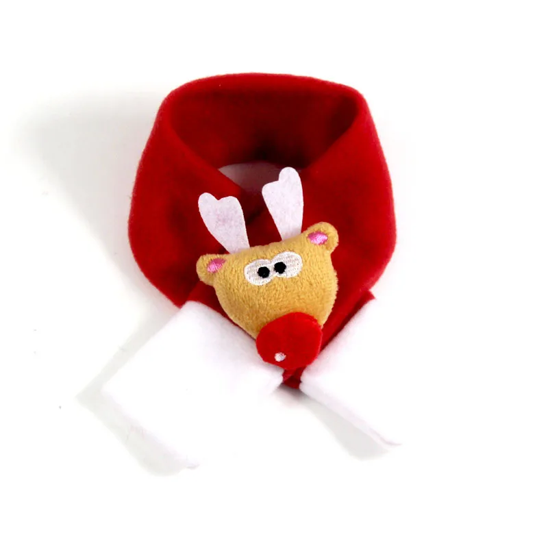 Новогодние шапки для собак кошек домашних питомцев шапка Санта шарф и ошейник