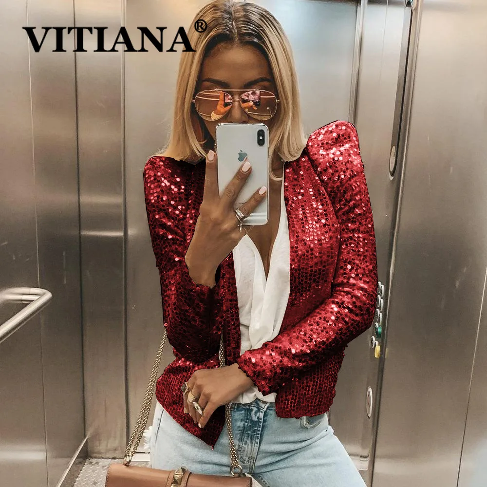 VITIANA женская сексуальная куртка клуба на осень 2019 Женская Повседневная водолазка