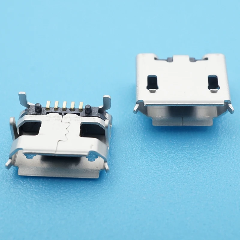 50 шт./лот Micro USB 5-контактный разъем для зарядного порта DIP-разъем с
