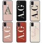 Персонализированный пастельный персиковый бежевый чехол с инициалами для Samsung A12 A32 A42 A52 A72 A02S A10 A40 A50 A70 A20e A21S A11 A31 A51 A71