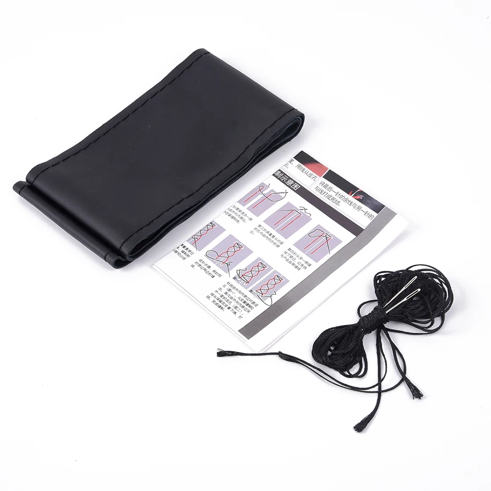 

Car Steering Wheel Braid Cover Needles And Thread 38cm Cowhide Leather DIY Hand Sewing Gift Car-styling Car Accessories