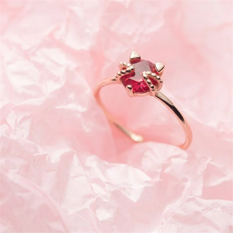 Кольцо из стерлингового серебра 925 пробы регулируемое кольцо с кошкой женские