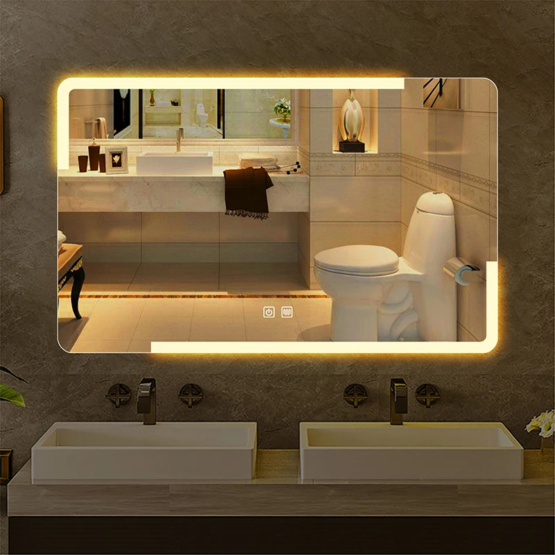 

50-80 Hotel Wall Mounted Smart Led Light Bathroom Bath Mirror with Defogger