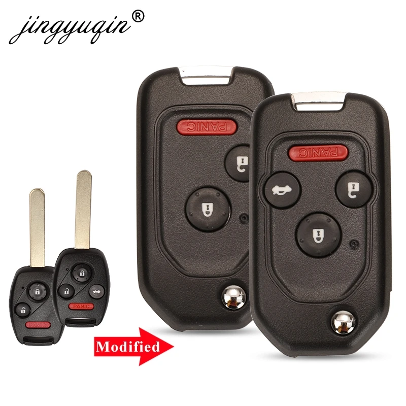 Модифицированный чехол для дистанционного ключа jingyuqin 2/3/4BTN Honda Fit CRV Civic? Ridgeline HRV Jazz