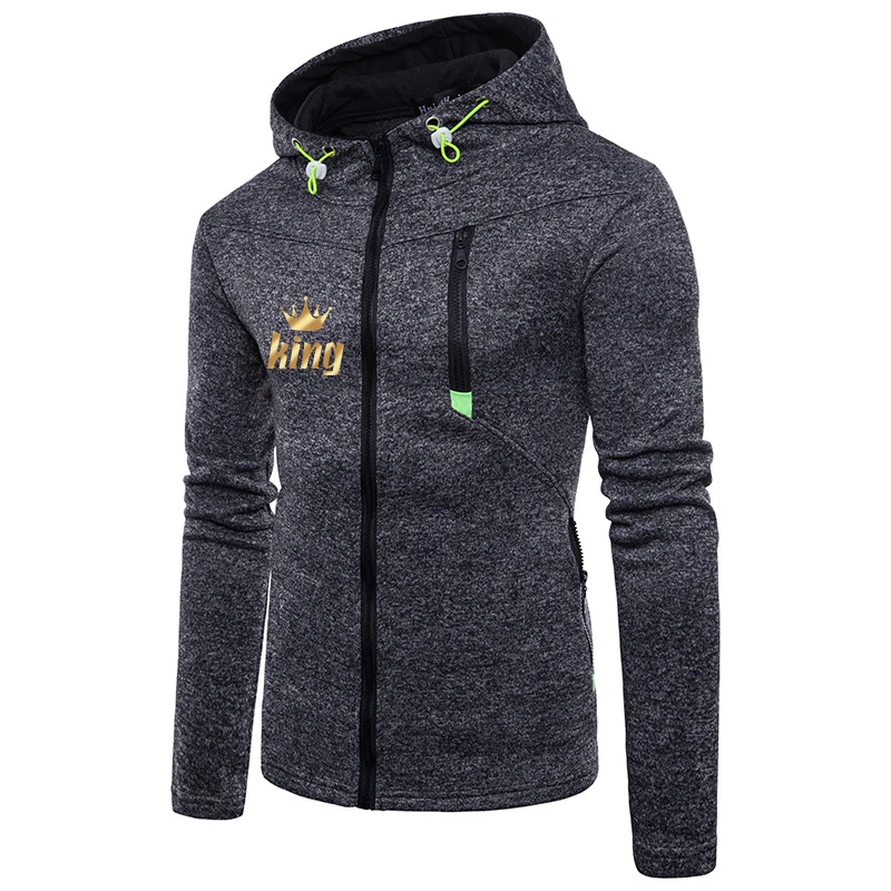 

New Fashion Autumn And Winter Print Outdoor Sweatshirt Casual Male Jackets Fleece Warm Slim Hoodies Quality Sportswear Coat