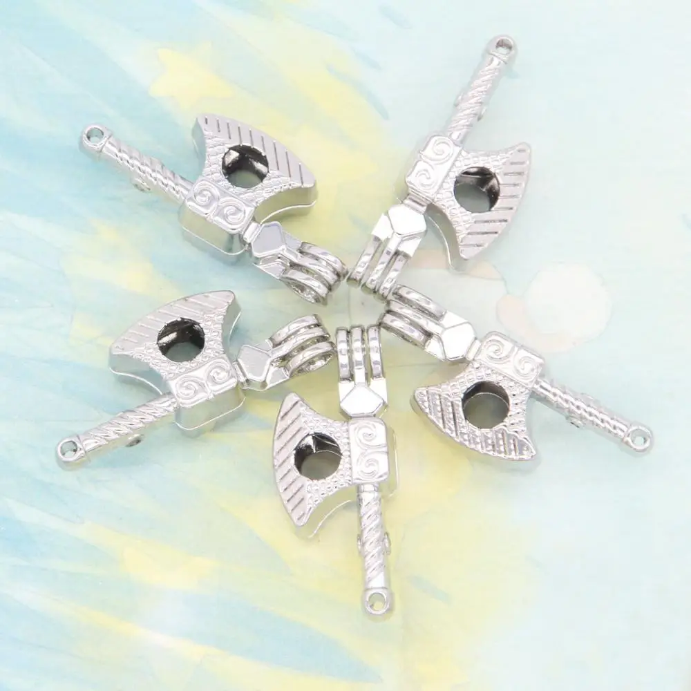 5 шт. Серебряный боевой топор Сплав Оружие креативные амулеты клетки духи эфирное