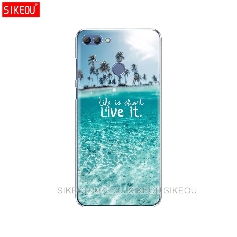 Силиконовый чехол для Huawei p smart 2018 Enjoy 7S psmart задняя крышка полностью 360 Защитный