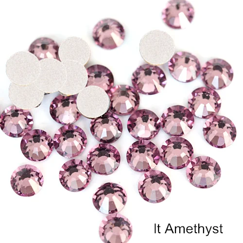 lt Amethyst 1000 шт блестящие стразы, стеклянные стразы без горячей фиксации, стразы с плоским основанием, стразы без горячей фиксации, украшения для ногтей Y2802 - Цвет: lt Amethyst