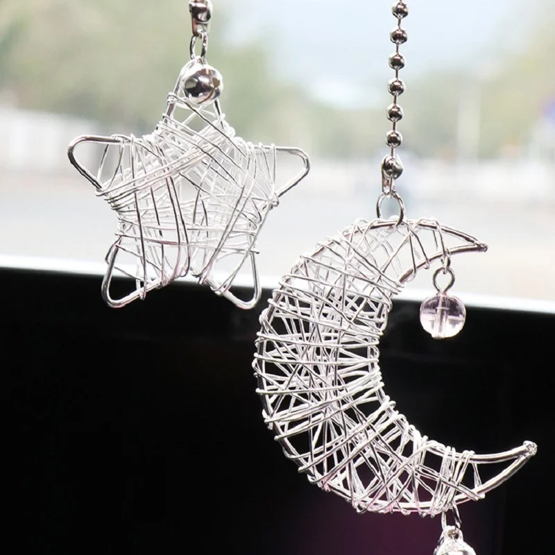 Зеркало заднего вида звездное небо Луна |