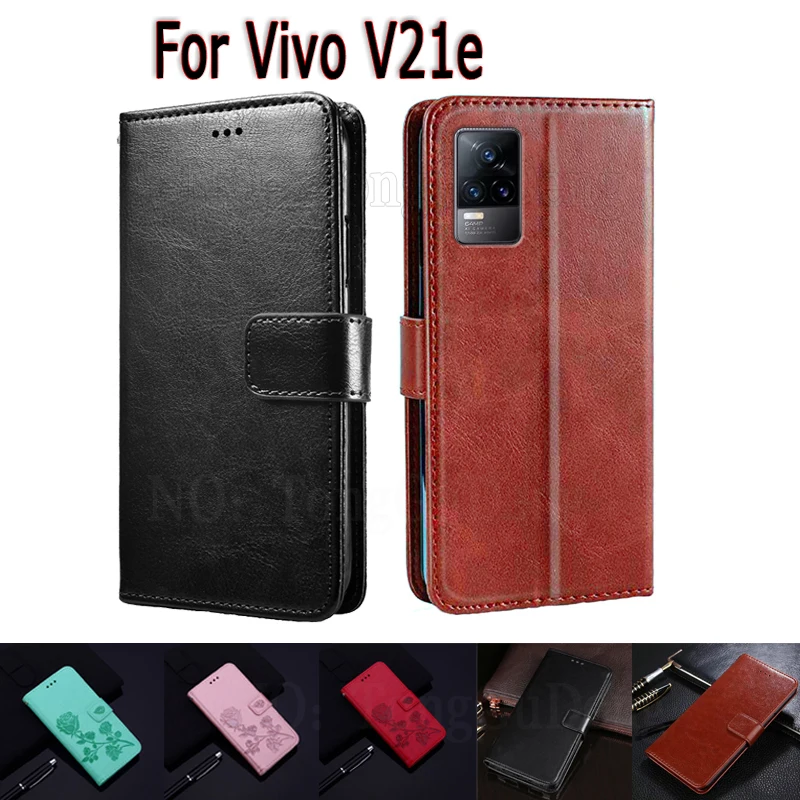 

Wallet Case For Vivo V21e Cover Etui Flip Stand Leather Book Funda On Vivo V21 e Magnetic Card Phone Case Hoesje Capa Bag