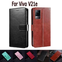 wallet case for vivo v21e cover etui flip stand leather book funda on vivo v21 e magnetic card phone case hoesje capa bag
