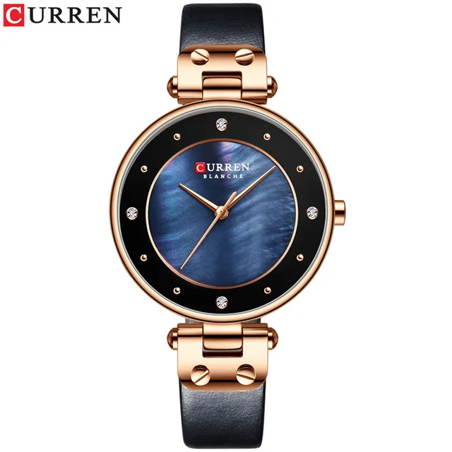 blue Relogio Feminino CURREN часы женские роскошные Брендовые женские кварцевые наручные часы кожаные водонепроницаемые часы Reloj Mujer Часы для девочек - Цвет: blue
