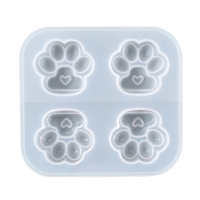 

Shiny Glossy Silicone Resin Molds Cat Paw Silicone Mold DIY Keychain Pendant Jewelry Epoxy Resin Crafting Molds