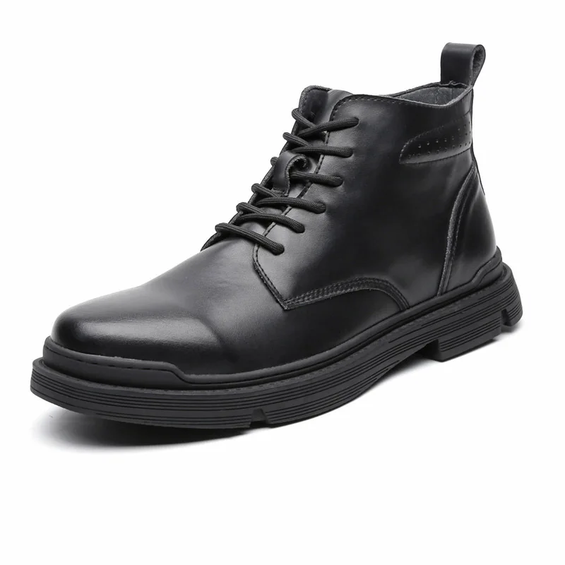 

Big Size 38-48 Men Shoes Genuine Leather Martin Boots Motorcycle Boots Fashion Spring Ankle Boots Casual Flats Male Sneakers