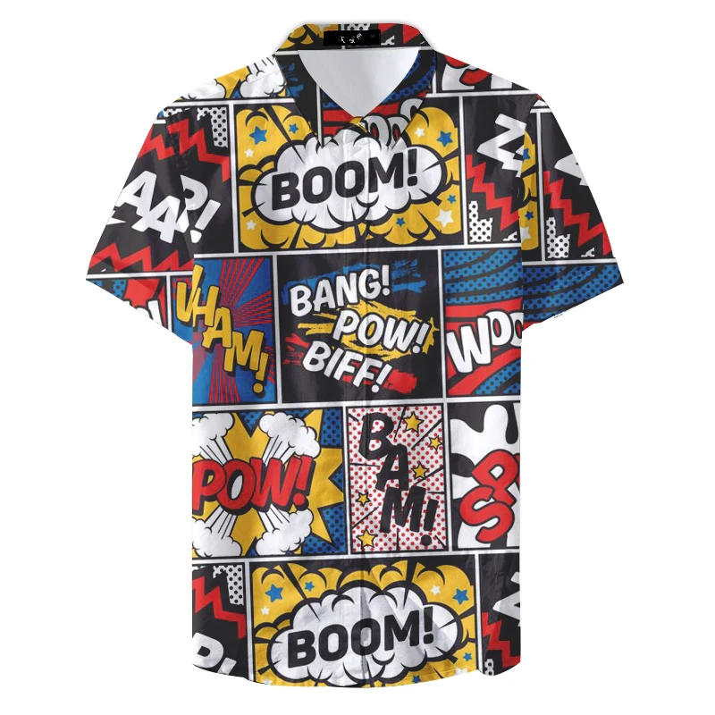 2019 Летняя мужская Повседневная рубашка с геометрическим принтом|Рубашки