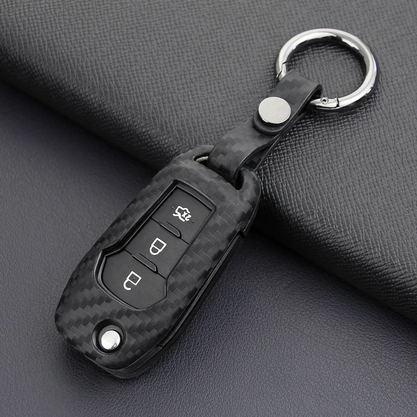Чехол для ключей из углеродного волокна Ford F-150 Ecosport Ranger Explorer Mondeo защитный